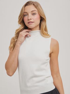 Mock Neck Sleeveless Knit Top
