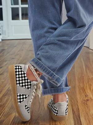 Checkerboard Patchwork Shoes