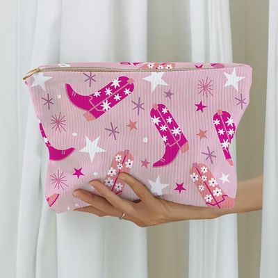 Western Cowboy Boots Large Makeup Bag