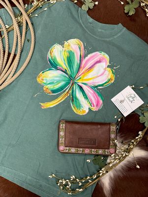Watercolor Clover St Patricks Tee