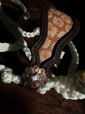 Burnt Orange Floral Bronc Halter