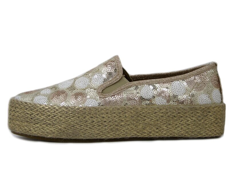 Pregunta, Scarpe Donna Slipon Espadrillas con Paillettes Multicolor, Suola Platform Corda, 026