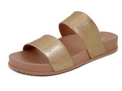 Defonseca, Sandali Ciabatta Donna in Plastica Rosa con Glitter, Zeppa Bassa 3 cm Antiscivolo