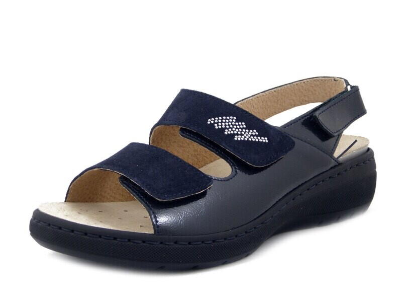STILEDIVITA, Sandali Donna Comfort Linea Ortopedica in Pelle Blu, Doppio Strap, Plantare Estraibile, Zeppa Bassa, 8228 STILEDIVITA, Sandali Donna Comfort Linea Ortopedica in Pelle Blu, Doppio Strap, Plantare Estraibile, Zeppa Bassa, 8228