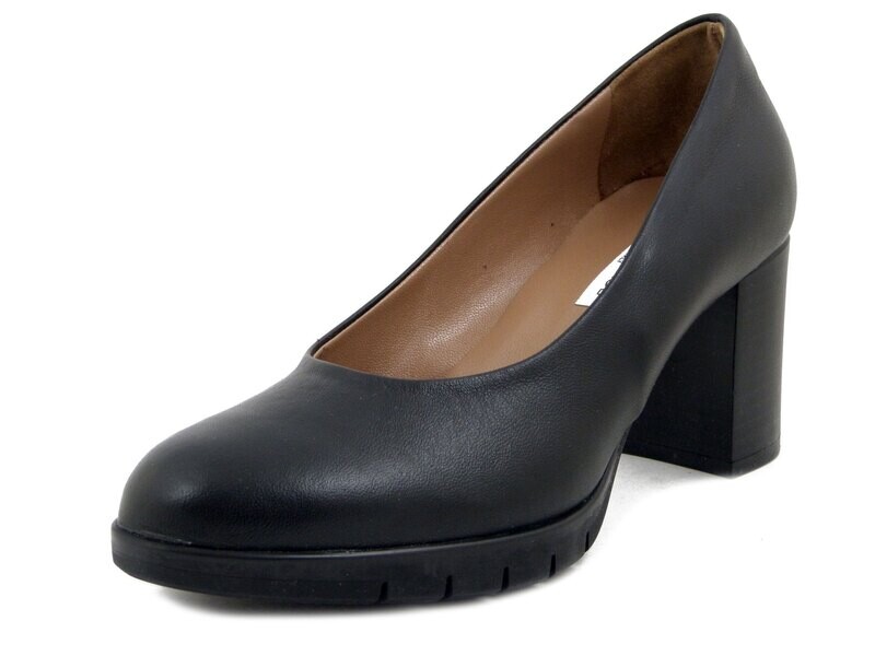 Osvaldo Pericoli, Scarpe Donna Decolletè in Pelle Nero, Tacco Largo Medio 7 cm e Plateau, 5960
