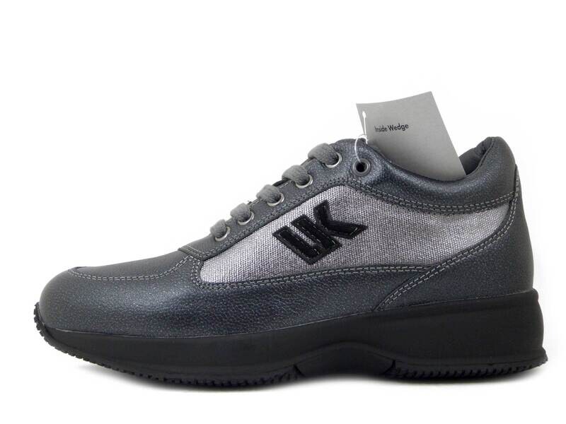 Lumberjack, Sneaker Donna in Pelle Laminato Grigio, Zeppa interna e Plantare Estraibile, RAUL 01305 Lumberjack, Sneaker Donna in Pelle Laminato Grigio, Zeppa interna e Plantare Estraibile, RAUL 01305