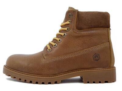 Lumberjack, Stivaletto Uomo Scarponcino Stringato in Pelle Marrone, Sottopiede Estraibile, RIVER 6901