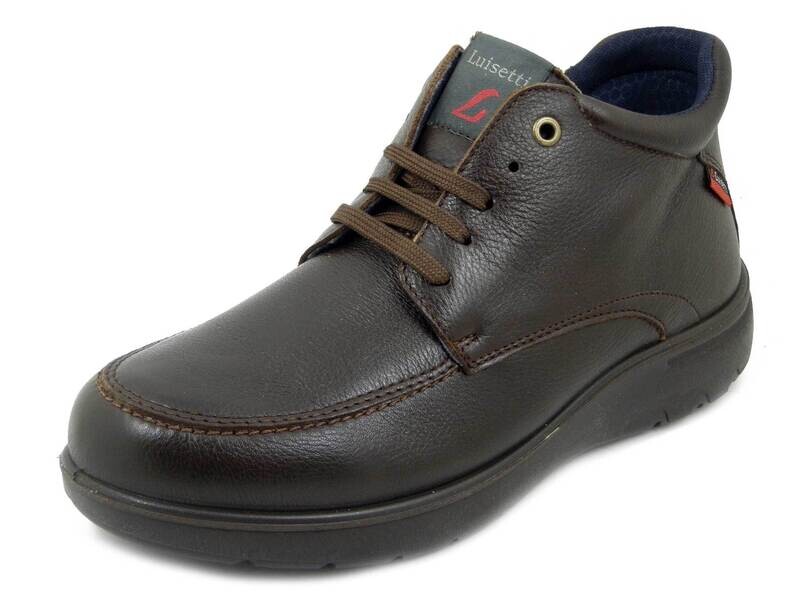 LUISETTI, Scarpe Scarponcino Uomo in Pelle Marrone, Pianta Comoda, Plantare Estraibile, 31008