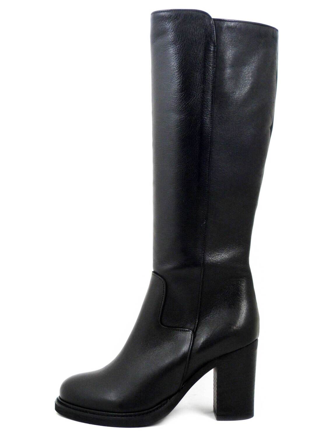 Stivali Donna al ginocchio in Pelle Nero, Tacco Alto 8 cm, Made in Italy, VENERE