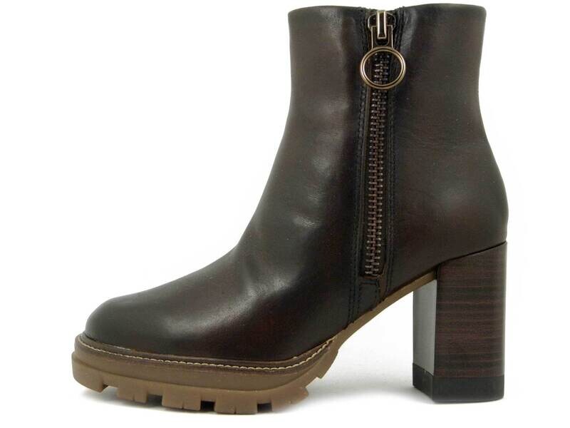 Tamaris, Stivaletto Donna in Pelle Marrone, Tacco Alto 8 cm e Plateau, 25453