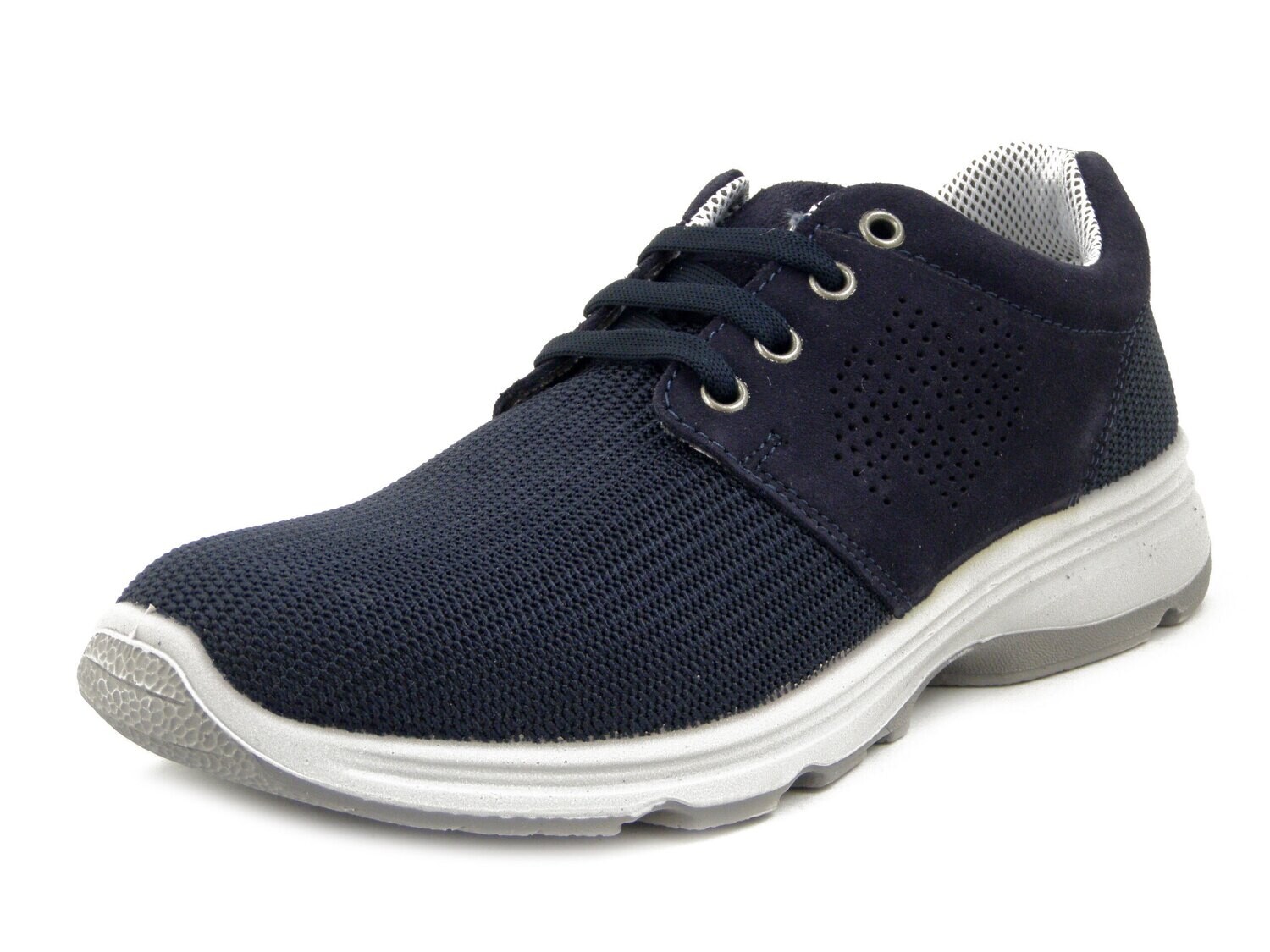 New Gisab, Scarpe Uomo Sportive Sneaker in Pelle e Tessuto Blu, Sottopiede Estraibile, 920