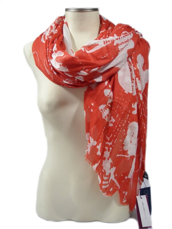 MILA SCHON Stola, misure 100X180CM., colore rosso/bianco, 100% COTONE, B7559S4 E17