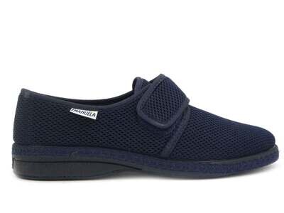 Emanuela, Pantofola/Scarpa Uomo estiva in morbido tessuto Blu, Fodera in cotone, 5254