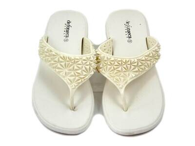 Defonseca, Infradito Donna in Gomma Bianco, Zeppa Bassa
