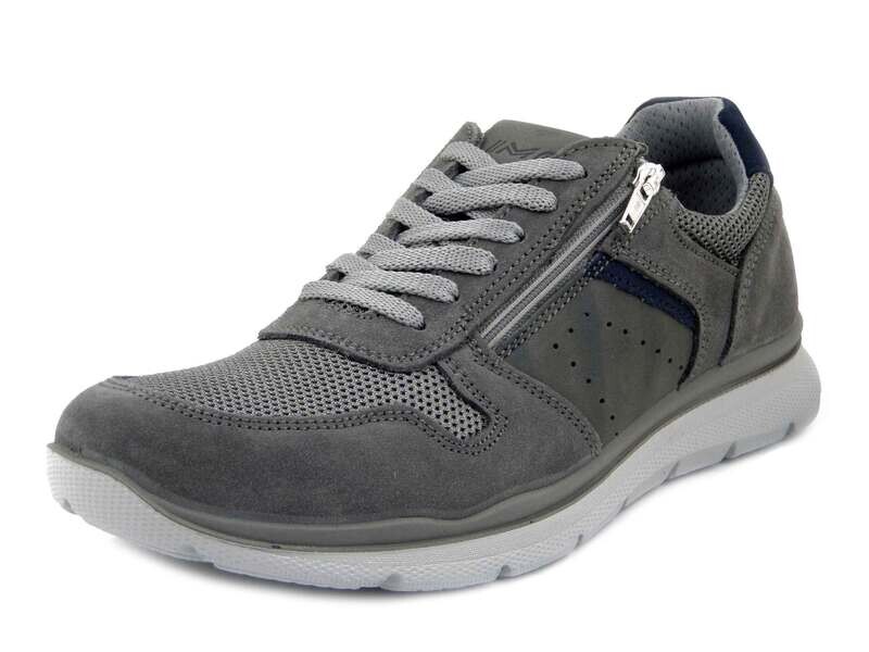 IMAC, Sneaker Uomo Comfort in Pelle e Tessuto Grigio con Cerniera, Sottopiede Estraibile, Pianta Comoda, 152440 IMAC, Sneaker Uomo Comfort in Pelle e Tessuto Grigio con Cerniera, Sottopiede Estraibile, Pianta Comoda, 152440