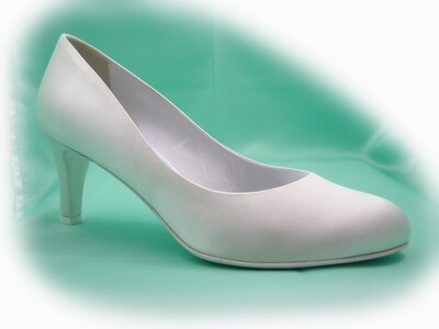 SCARPA DA SPOSA Osvaldo Pericoli -  Decolletè in raso seta avorio e tacco 6cm.