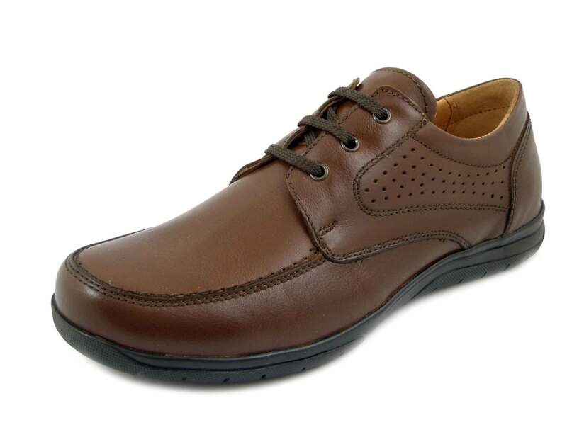 Scarpe Uomo Classiche Linea Comoda in Pelle Marrone, Plantare Estraibile, 8784 Scarpe Uomo Classiche Linea Comoda in Pelle Marrone, Plantare Estraibile, 8784