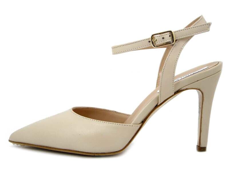 Osvaldo Pericoli, Scarpe Donna Eleganti Decolletè aperte con cinturino in Pelle Beige, Tacco Alto 9 cm, Made in Italy, 926 Osvaldo Pericoli, Scarpe Donna Eleganti Decolletè aperte con cinturino in Pelle Beige, Tacco Alto 9 cm, Made in Italy, 926