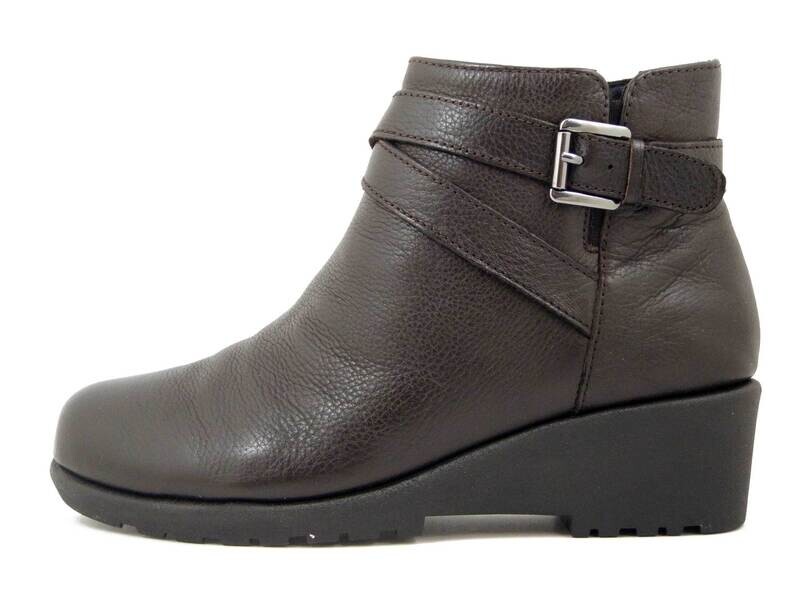 MICHELLE, Stivaletto Donna Comfort in Morbida Pelle Marrone Scuro, Zeppa Bassa, LUCIA56 MICHELLE, Stivaletto Donna Comfort in Morbida Pelle Marrone Scuro, Zeppa Bassa, LUCIA56