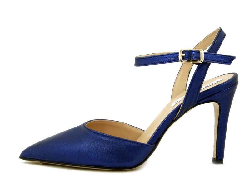 Osvaldo Pericoli, Scarpe Donna Eleganti Decolletè aperte con cinturino in Pelle Blu, Tacco Alto 9 cm, Made in Italy, 926 Osvaldo Pericoli, Scarpe Donna Eleganti Decolletè aperte con cinturino in Pelle Blu, Tacco Alto 9 cm, Made in Italy, 926
