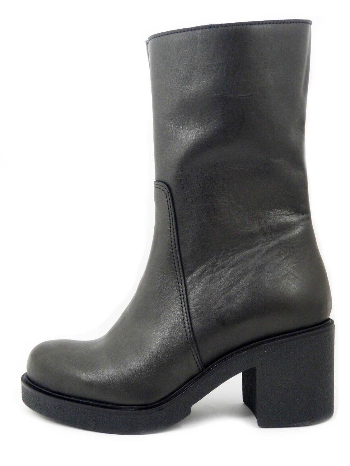 Osvaldo Pericoli, Stivaletto Donna in Pelle Nero, Tacco Medio 7 cm e Plateau, 6035N