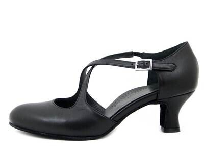 Scarpa Donna da Ballo/Cerimonia in Pelle Nappa Nero, Tacco Basso 5 cm, Osvaldo Pericoli - 095