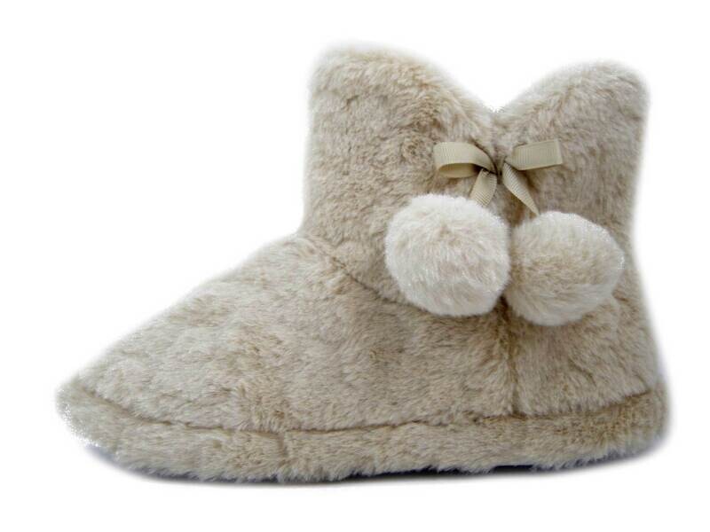 MYSOFT, Pantofole Donna Invernali Stivaletto in Tessuto Beige, 21M805 MYSOFT, Pantofole Donna Invernali Stivaletto in Tessuto Beige, 21M805
