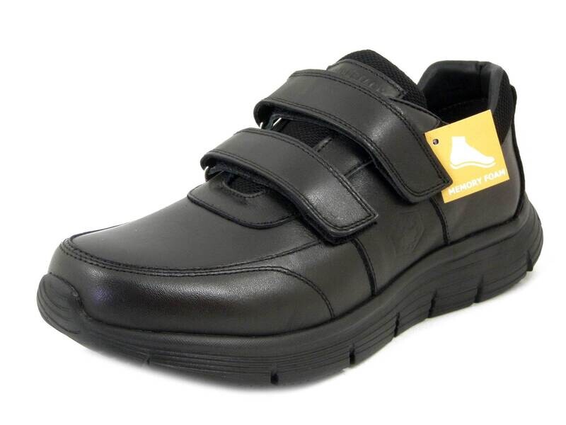 Lumberjack, Sneaker Uomo Scarpe da Ginnastica in Pelle Nero con Doppio Strap, Plantare Memory Estraibile, 4204