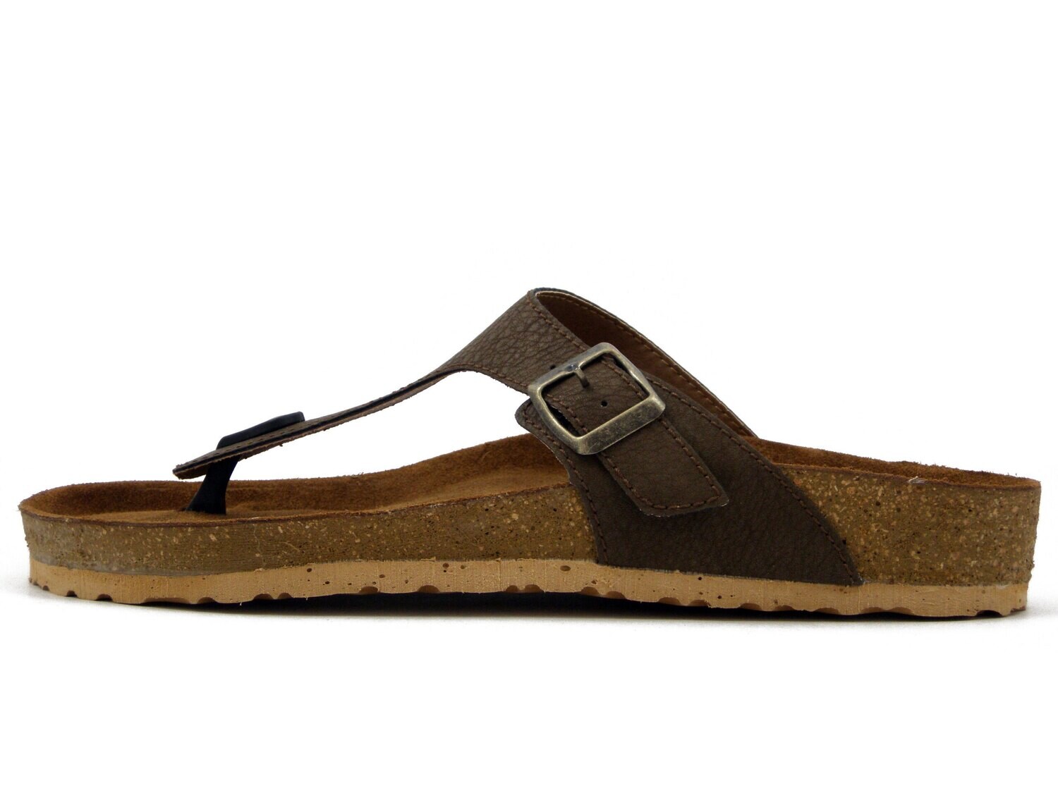 Inblu, Sandali Uomo Infradito in Eco Pelle Marrone, Sottopiede Soft Vera Pelle, NU06