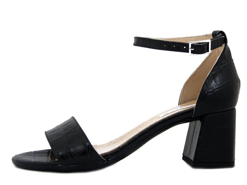 Osvaldo Pericoli, Sandali Donna in Pelle Nero Stampa Cocco, Cinturino alla caviglia, Tacco Medio 6 cm, Made in Italy. 8460OSV Osvaldo Pericoli, Sandali Donna in Pelle Nero Stampa Cocco, Cinturino alla caviglia, Tacco Medio 6 cm, Made in Italy. 8460OSV