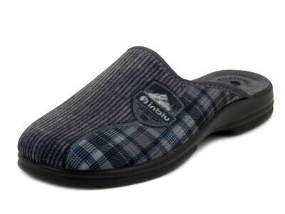 INBLU, Pantofole Uomo Invernali in Tessuto Grigio, PO78
