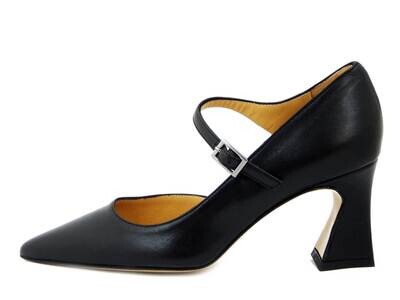 Osvaldo Pericoli, Scarpe Donna Decolletè D'Orsay in Pelle Nero con Cinturino, Tacco Medio 7 cm, Made in Italy 9179 Osvaldo Pericoli, Scarpe Donna Decolletè D'Orsay in Pelle Nero con Cinturino, Tacco Medio 7 cm, Made in Italy 9179