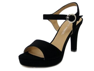 Osvaldo Pericoli, Sandalo Donna in Pelle Camoscio Nero, Tacco Alto e Plateau, 642 Osvaldo Pericoli, Sandalo Donna in Pelle Camoscio Nero, Tacco Alto e Plateau, 642