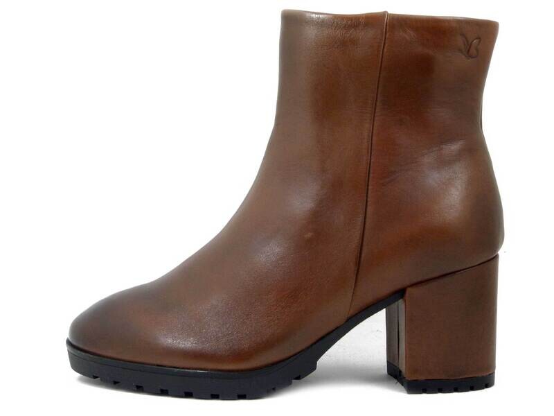 Stivaletti Donna in Pelle Marrone, Pianta Larga, Tacco Medio 7 cm, CAPRICE, 25311 Stivaletti Donna in Pelle Marrone, Pianta Larga, Tacco Medio 7 cm, CAPRICE, 25311