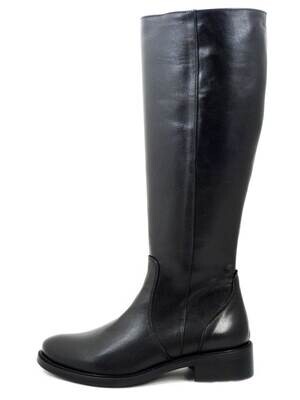 Stivali Donna Cavallerizzo in Pelle Nero, Tacco Basso 3 cm, Made in Italy, 116NE
