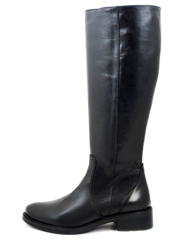 Stivali Donna Cavallerizzo in Pelle Nero, Tacco Basso 3 cm, Made in Italy, 116NE