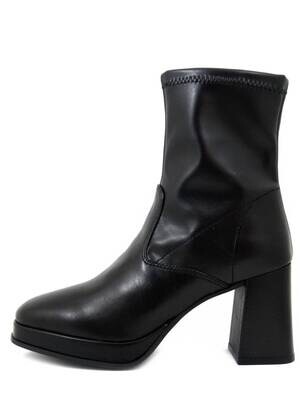 Tamaris, Stivaletto Donna in Eco Pelle Nero, Gambale Elasticizzato, Tacco Alto 8 cm e Plateau, 25379