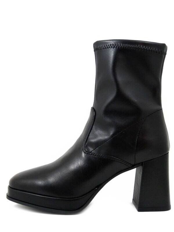 Tamaris, Stivaletto Donna in Eco Pelle Nero, Gambale Elasticizzato, Tacco Alto 8 cm e Plateau, 25379