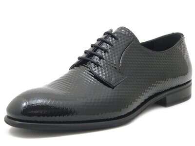 Scarpe Uomo Eleganti da Cerimonia in Pelle Lucida Nero modello Derby, Osvaldo Pericoli 1595