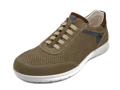 LUISETTI, Sneakers Uomo Slipon in Pelle Nabuk Beige, Plantare Estraibile, 33807 LUISETTI, Sneakers Uomo Slipon in Pelle Nabuk Beige, Plantare Estraibile, 33807