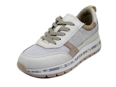 Sneakers Donna in Pelle Beige Nude e Argento, Plantare Estraibile, CAPRICE, 23708 Sneakers Donna in Pelle Beige Nude e Argento, Plantare Estraibile, CAPRICE, 23708