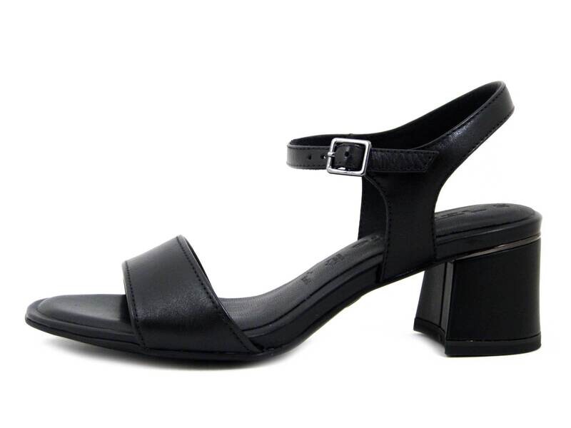 Sandali Donna in Pelle Nero, Tacco Medio 5 cm, Tamaris - 28232 Sandali Donna in Pelle Nero, Tacco Medio 5 cm, Tamaris - 28232