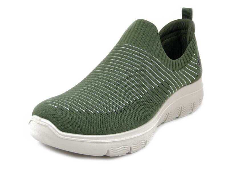 Scarpe Donna da Ginnastica Slipon in Tessuto Verde, Plantare Memory Estraibile, Laura Azana - 24517