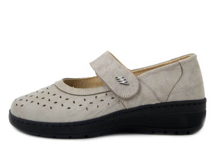 Scarpe Donna Ballerine con Strap in Pelle Beige, Linea Ortopedica, Pianta Larga e Plantare Estraibile, STILEDIVITA - 2938 Scarpe Donna Ballerine con Strap in Pelle Beige, Linea Ortopedica, Pianta Larga e Plantare Estraibile, STILEDIVITA - 2938