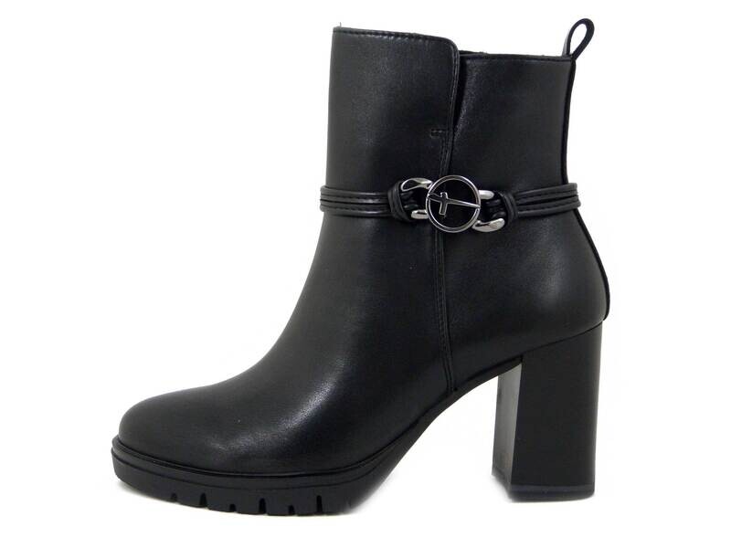Stivaletti Donna Vegan in Eco Pelle Nero, Tacco Alto 8 cm e Plateau, Tamaris - 25001