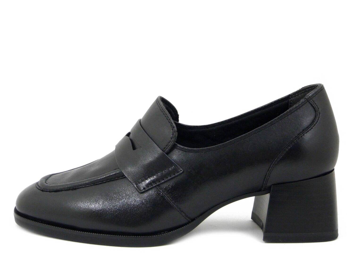 Mocassini Donna in Pelle Nero, Tacco Basso 5 cm, Tamaris - 24435