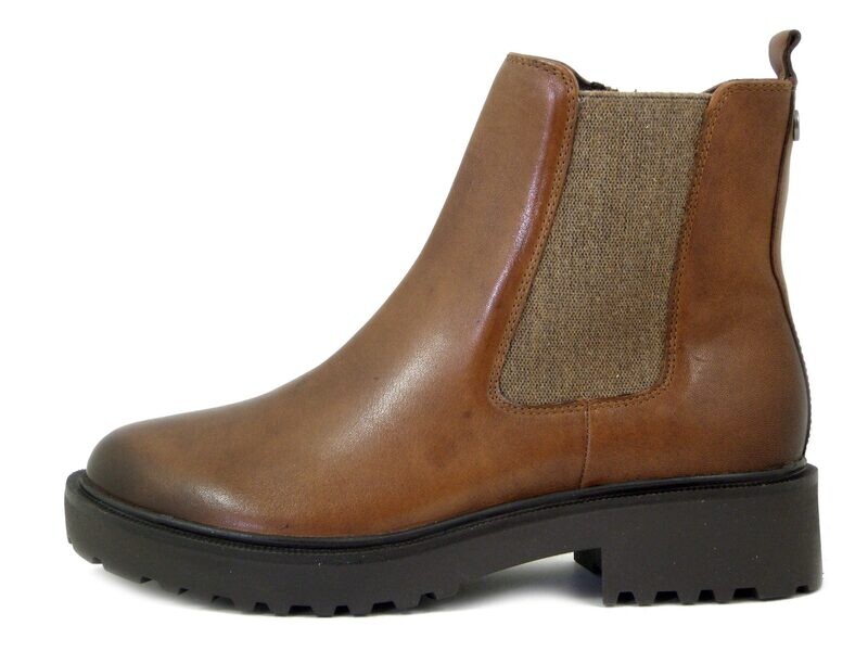 Stivaletti Donna in Pelle Marrone Cuoio, Plantare Estraibile, Tacco Basso, CAPRICE - 25419 Stivaletti Donna in Pelle Marrone Cuoio, Plantare Estraibile, Tacco Basso, CAPRICE - 25419