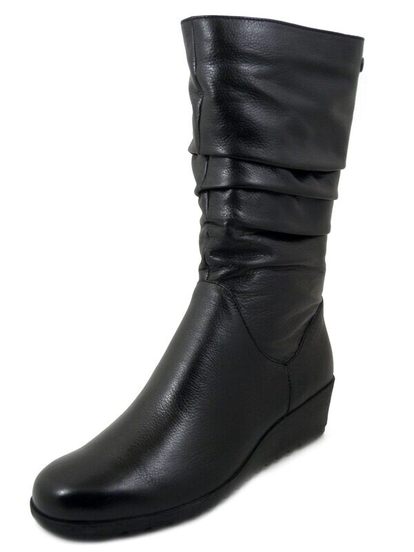 Stivali Donna Comfort in Pelle Nappa Nero, Zeppa Bassa, CAPRICE - 25417 Stivali Donna Comfort in Pelle Nappa Nero, Zeppa Bassa, CAPRICE - 25417