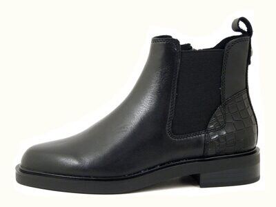 Stivaletti Donna in Pelle Nero con Elastico, Tacco Basso, CAPRICE - 25479