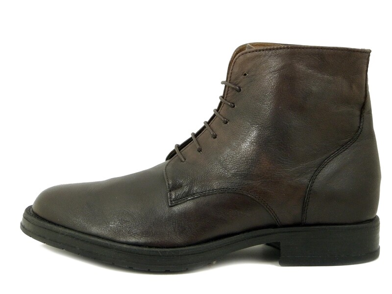Stivaletti Uomo Stringati in Pelle Marrone scuro, Made in Italy, Osvaldo Pericoli - 168MA Stivaletti Uomo Stringati in Pelle Marrone scuro, Made in Italy, Osvaldo Pericoli - 168MA